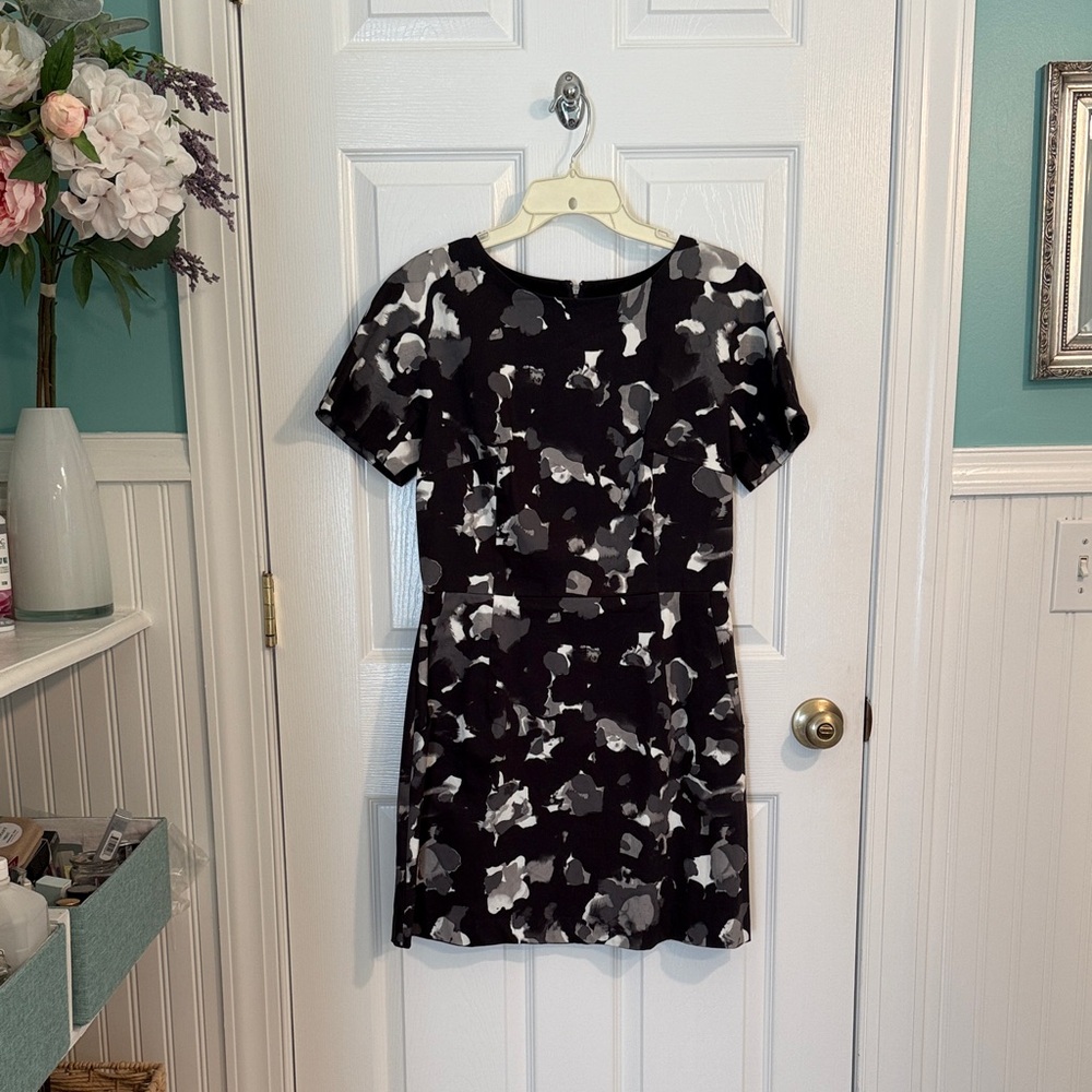 French Connection Monochrome Floral Dress with pockets